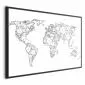 Plakat Geometryczna mapa 42x29,7 cm z ramą czarną bez marginesu | MIRAT.