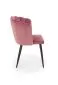 Krzesło K386 VELVET różowe z przeszyciami w stylu glamour | MIRAT.