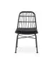 Ogrodowe krzesło K-401 rattanowe na metalowej podstawie czarne | MIRAT. w stylu LOFT, VINTAGE kolekcja