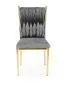 Krzesło K436 VELVET szare/złote tapicerowane do jadalni | MIRAT. styl GLAMOUR