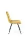 Krzesło K521 VELVET musztardowe na czarnych nogach I sklep meblowy MIRAT.