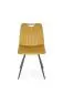 Krzesło K521 VELVET musztardowe na czarnych nogach I sklep meblowy MIRAT.