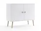 Komoda LEBEL biała mat na drewnianych nogach | MIRAT. w stylu SKANDYNAWSKI kolekcja LEBEL