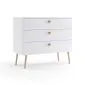 Komoda LEBEL 2 z szufladami 100cm biała mat z trzema szufladami | MIRAT. styl SKANDYNAWSKI kolekcja LEBEL