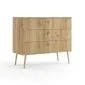 Komoda LEBEL 2 z szufladami 100cm dąb craft złoty z trzema szufladami | MIRAT. styl SKANDYNAWSKI kolekcja LEBEL