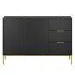 Komoda AUSTIN 150 czarna/złota do salonu i sypialni I sklep meblowy MIRAT. styl GLAMOUR