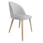 Krzesło CLAUDINE 2 VELVET jasno szare/dąb WYPRZEDAŻ I sklep meblowy MIRAT. styl SKANDYNAWSKI