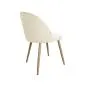 Zestaw krzeseł CLAUDINE 2 VELVET 2 szt ecru/dąb nowoczesne tapicerowane | MIRAT.