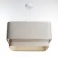 Lampa wisząca KWADRO DUO 002 51x47cm kremowa lniana I sklep meblowy MIRAT.
