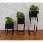 Kwietnik LAURA 25x25x70cm czarny metalowy I sklep meblowy MIRAT. styl LOFT