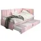Łóżko młodzieżowe AURA 2 80x200 różowe z tapicerowanym panelem i szufladą I sklep meblowy MIRAT.