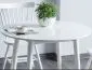 Stół LARSON okrągły biały drewniane nogi | MIRAT. styl SKANDYNAWSKI