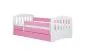 Łóżko dziecięce CLASSIC 1 180x80 różowe z materacem i barierką | MIRAT. kolekcja CLASSIC