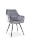 Krzesło LILIA VELVET szare tapicerowane w stylu glamour | MIRAT. styl GLAMOUR, LOFT
