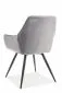 Szare krzesło aksamitne na czarnych nogach  Linea Velvet