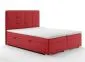 Łóżko kontynentalne TUTO 140 bordowe velvet z pojemnikiem i materacem | MIRAT. styl GLAMOUR