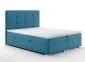Łóżko kontynentalne TUTO 160 ciemno niebieskie velvet z pojemnikiem i materacem | MIRAT. styl GLAMOUR