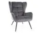Fotel tapicerowany LOUIS VELVET szary I sklep meblowy MIRAT. styl GLAMOUR, KLASYCZNY