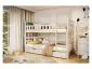 Łóżko piętrowe BARTEK 200x90 białe drewniane trzyosobowe z szufladami | MIRAT. styl SKANDYNAWSKI kolekcja BARTEK