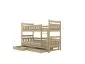 Łóżko piętrowe BARTEK 200x90 sosna nielakierowana drewniane trzyosobowe z szufladami | MIRAT. styl SKANDYNAWSKI kolekcja BARTEK