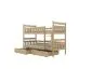 Łóżko piętrowe BARTEK 200x90 sosna nielakierowana drewniane z szufladami | MIRAT. styl SKANDYNAWSKI kolekcja BARTEK