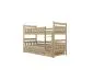 Łóżko piętrowe BARTEK 160x80 sosna lakierowana drewniane trzyosobowe z szufladami | MIRAT. styl SKANDYNAWSKI kolekcja BARTEK