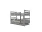 Łóżko piętrowe BARTEK 180x90 szare drewniane z szufladami | MIRAT.  kolekcja BARTEK