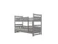 Łóżko piętrowe BARTEK 160x80 szare drewniane trzyosobowe | MIRAT.  kolekcja BARTEK