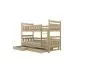 Łóżko piętrowe BARTEK 180x80 sosna nielakierowana drewniane trzyosobowe z szufladami | MIRAT. styl SKANDYNAWSKI kolekcja BARTEK