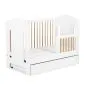 Łóżeczko dziecięce IDA 120x60 białe/buk z wyciąganymi szczebelkami I sklep meblowy MIRAT.