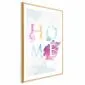 Plakat Tęczowe home 29,7x42 cm z ramą złotą z marginesem | MIRAT.