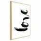Plakat Czarne Love 60x90 cm z ramą złotą z marginesem | MIRAT.