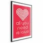 Plakat Kochajmy się 21x30 cm z ramą czarną z marginesem | MIRAT.