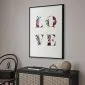 Plakat Miłość w kwiatach 21x30 cm z ramą czarną bez marginesu | MIRAT.