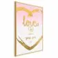 Plakat Love Is 29,7x42 cm z ramą złotą bez marginesu | MIRAT.