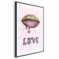 Plakat Płynne usta 21x30 cm z ramą czarną z marginesem | MIRAT.