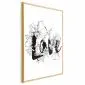 Plakat Love w kwiatach 21x30 cm z ramą złotą bez marginesu | MIRAT.