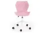 Fotel dla dziecka MATRIX 3 obrotowy różowy pikowany z ekoskórzanym białym tyłem | MIRAT.