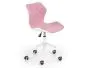 Fotel dla dziecka MATRIX 3 obrotowy różowy pikowany z ekoskórzanym białym tyłem | MIRAT.