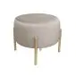 Pufa WILFRED MG VELVET szarobeżowa/złota do siedzenia I sklep meblowy MIRAT. styl GLAMOUR