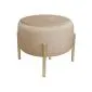 Pufa WILFRED MG VELVET beżowa/złota welurowa| MIRAT. styl GLAMOUR
