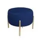 Pufa WILFRED MG VELVET granatowa/złota okrągła | MIRAT. styl GLAMOUR