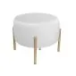Pufa WILFRED MG VELVET jasnoszara/złota podnóżek| MIRAT. styl GLAMOUR