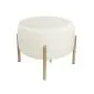Pufa WILFRED MG VELVET ecru/złota niska | MIRAT. styl GLAMOUR