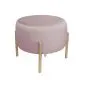 Pufa WILFRED MG VELVET jasnoróżowa/złota glamour | MIRAT. styl GLAMOUR