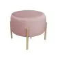 Pufa WILFRED MG VELVET różowa/złota okrągła| MIRAT. styl GLAMOUR