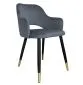 Krzesło NAPO BL VELVET GOLD ciemno szare w stylu glamour | MIRAT.