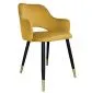 Krzesło NAPO VELVET GOLD musztardowe/curry nowoczesne na metalowych nogach | MIRAT. styl GLAMOUR