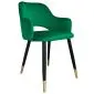Krzesło NAPO VELVET GOLD zielone z czterema nogami | MIRAT. styl GLAMOUR