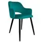 Krzesło NAPO VELVET morskie z czarnymi nogami tapicerowane | MIRAT.